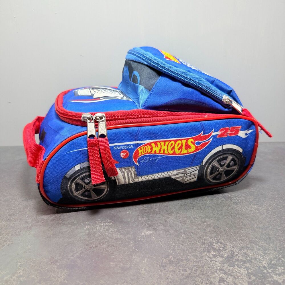 Hot Wheels Race Car Insulated Lunch Bag Blue Red 3D Pop Up #25